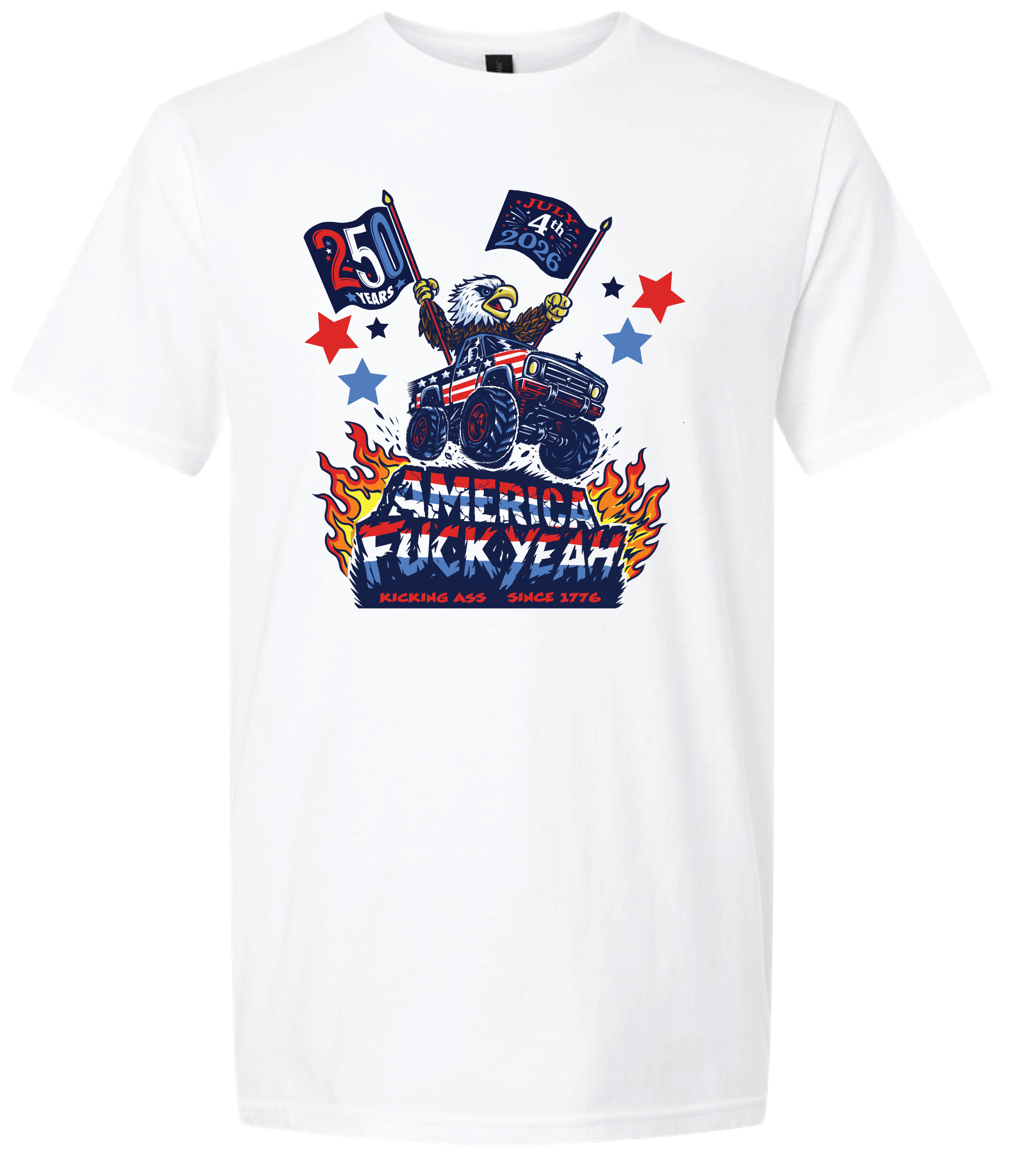 America F Yeah Short Sleeve T-Shirt White