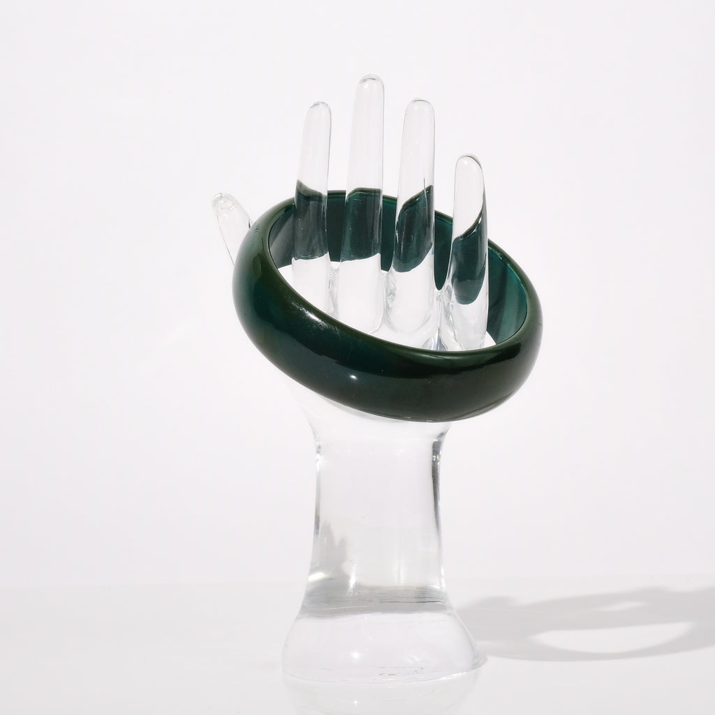Vintage Bakelite Bangle Bracelet — Forest Green | circa 1940s–1950s