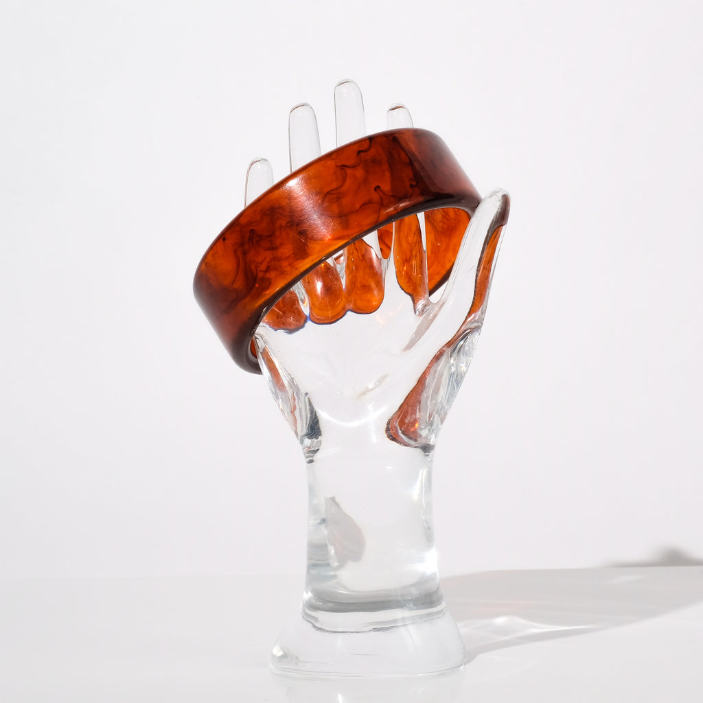 Vintage Bakelite Bangle Bracelet — Translucent Tortoise | circa 1940s–1950s