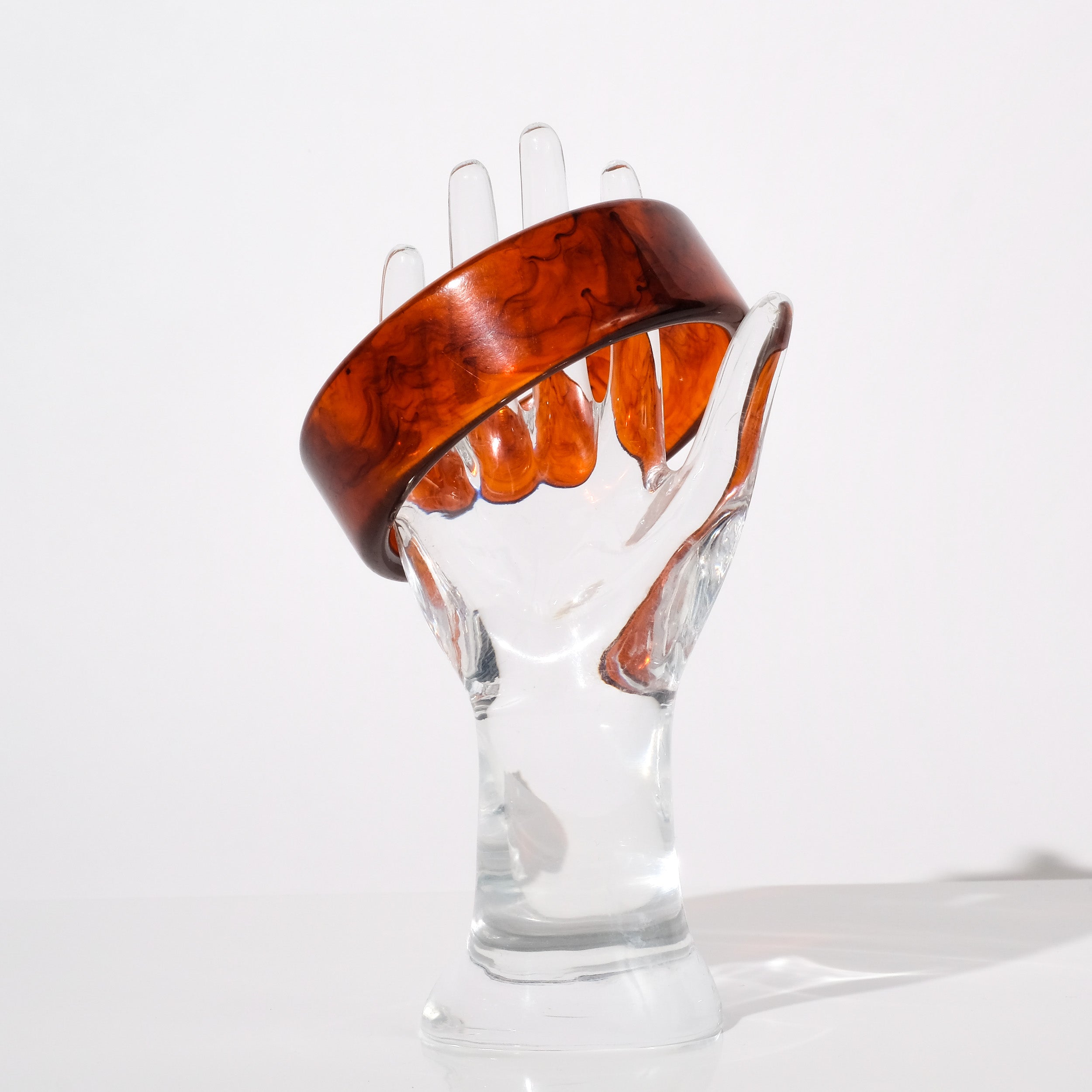 Vintage Bakelite Bangle Bracelet — Translucent Tortoise | circa 1940s–1950s
